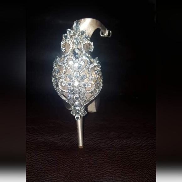 COPY - Off white  rhinestone wedding heels - Picture 2 of 3